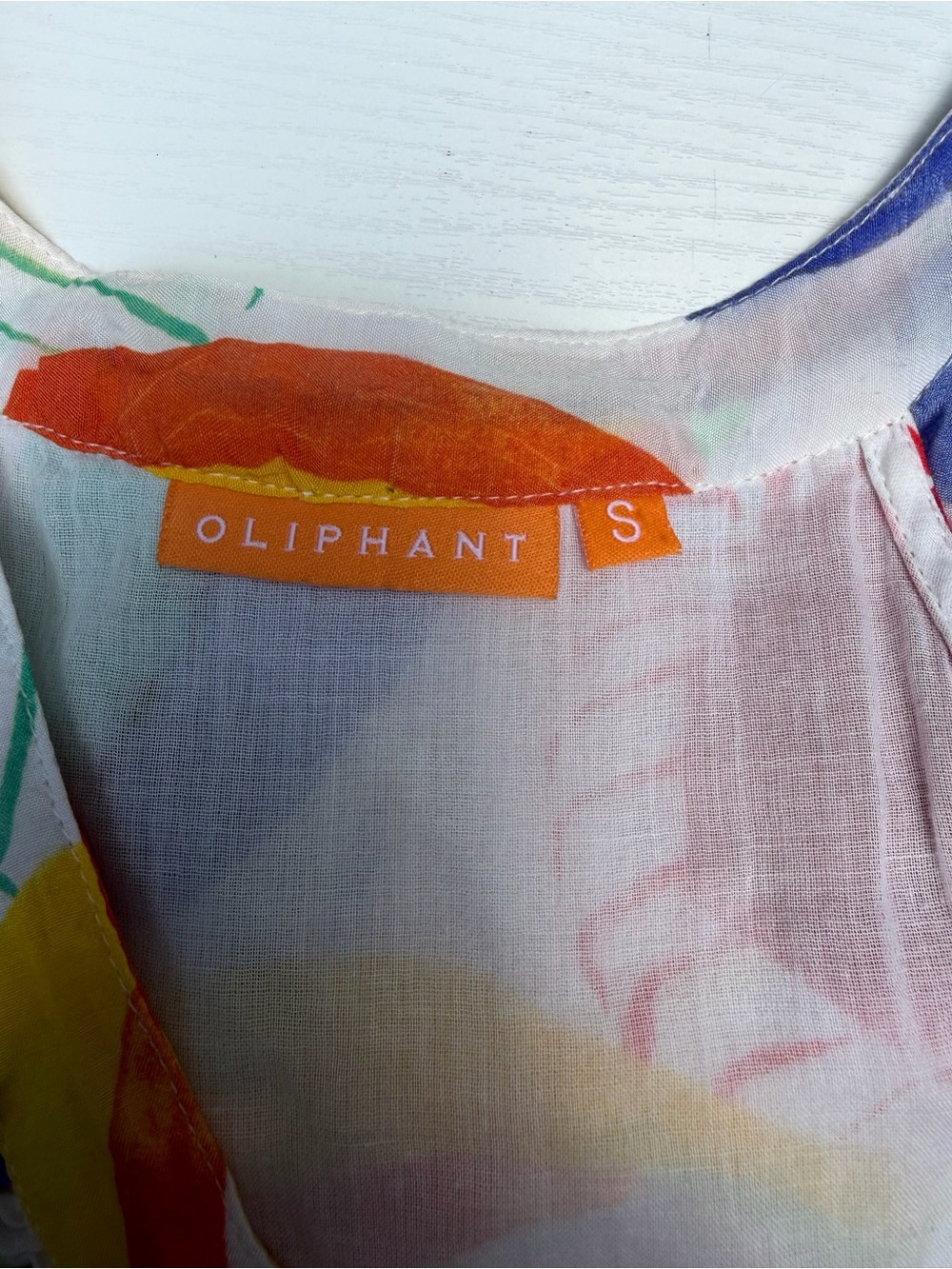 Oliphant SML Tropical Fruit Print Ruffle V Neck Maxi Dress Resort Boho Vacation - Picture 8 of 8